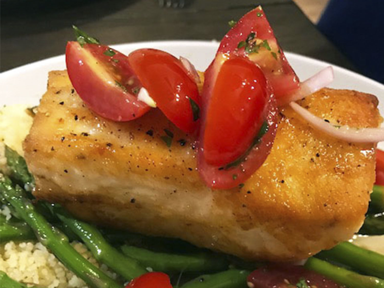 Halibut with Cherry Tomato Relish